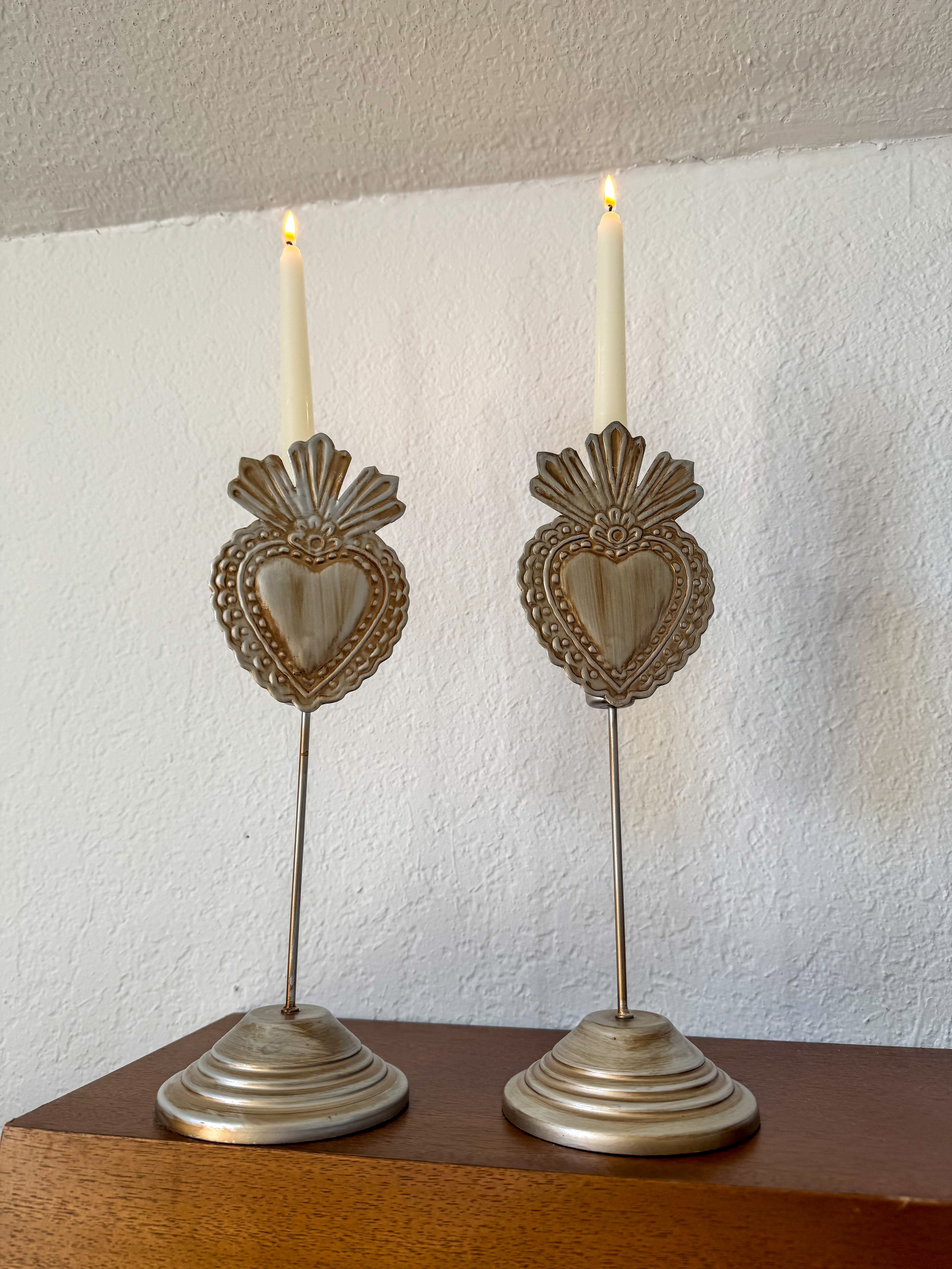 Sacred Heart Candle Holders (Set of 2)