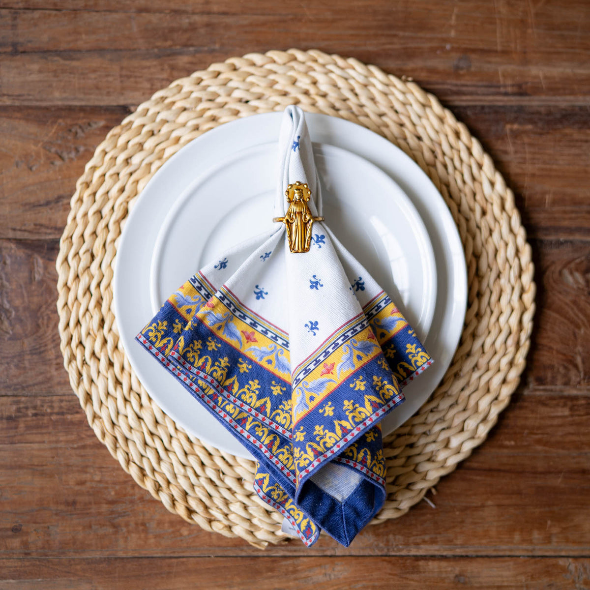 Sacred Heart and Mother Mary Napkin Ring Set
