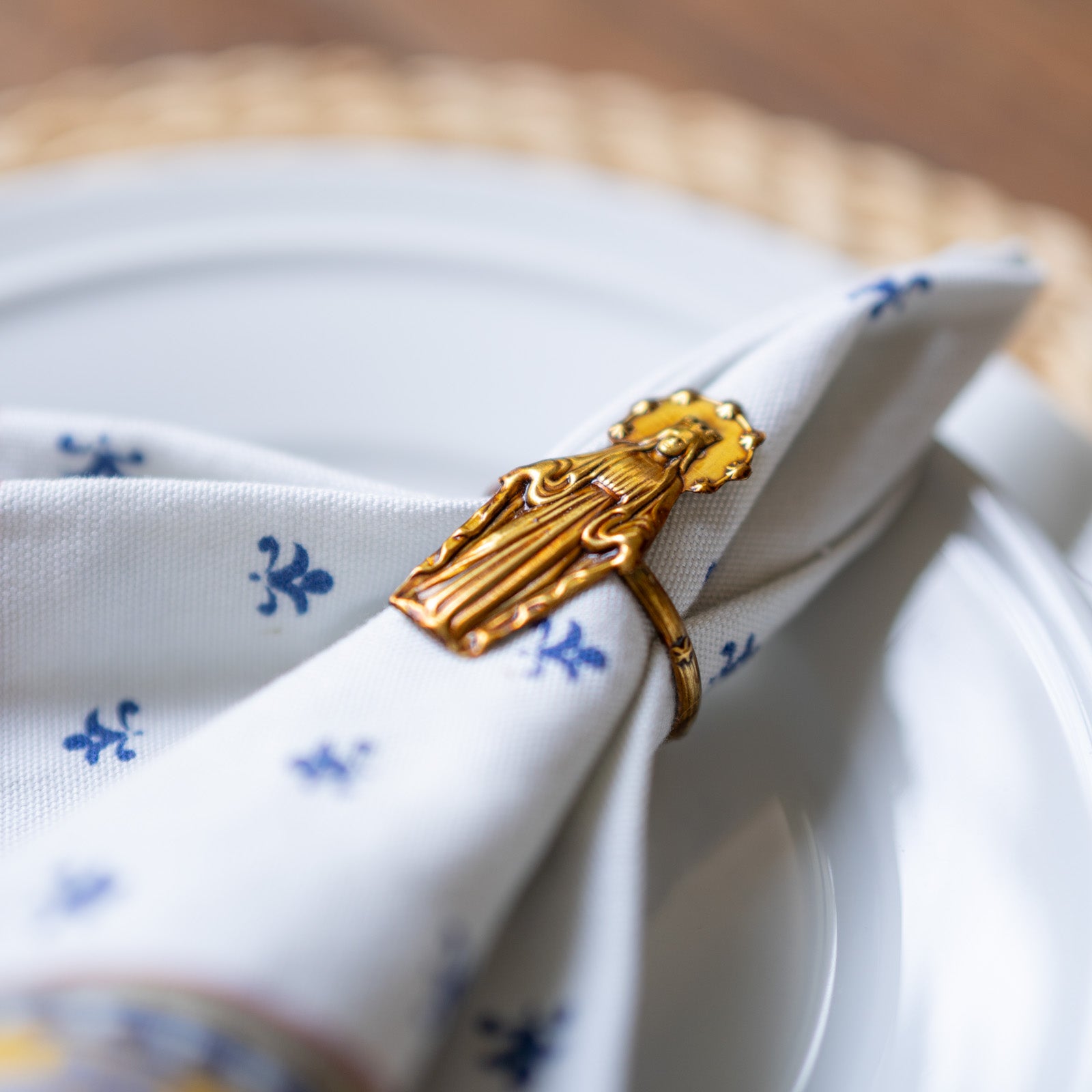 Sacred Heart and Mother Mary Napkin Ring Set
