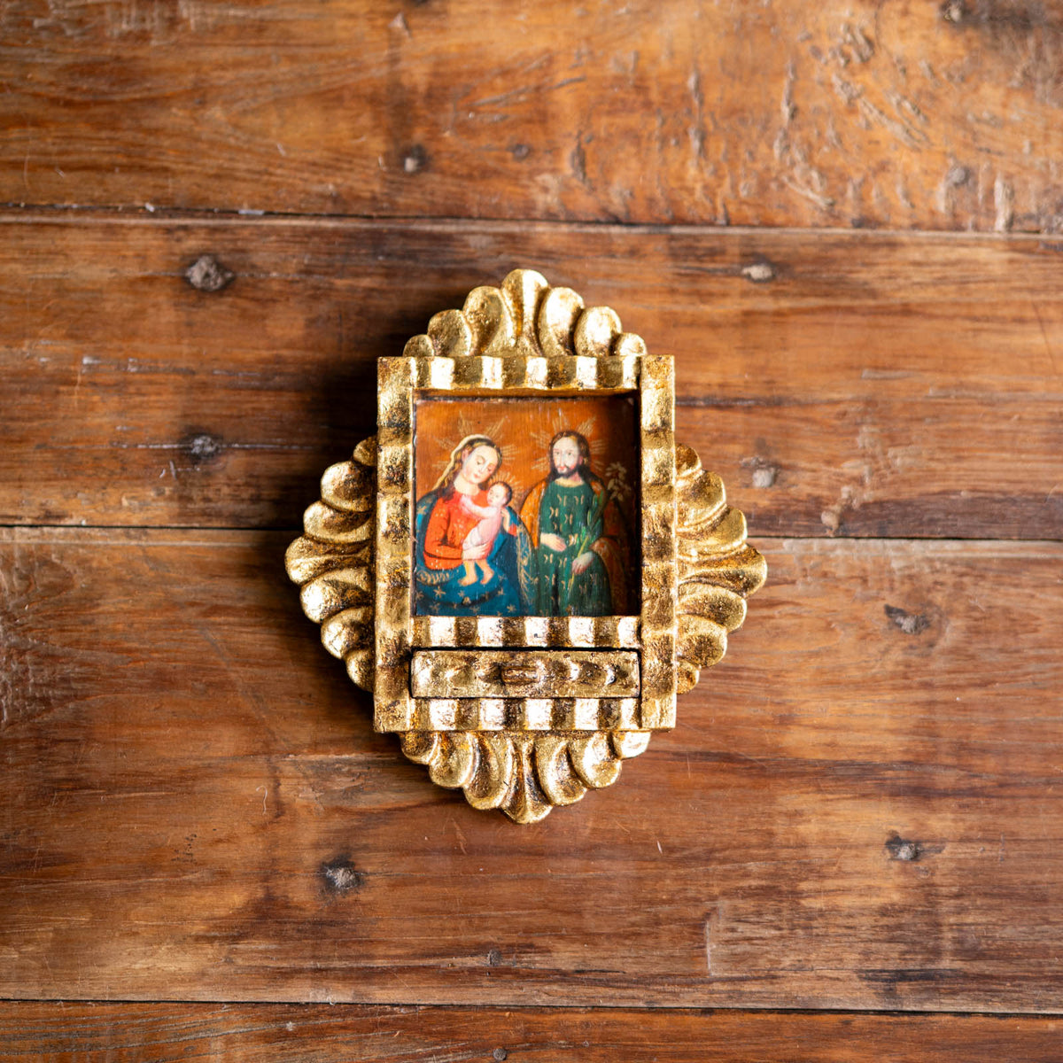 Holy Family Rare Catholic Retablo