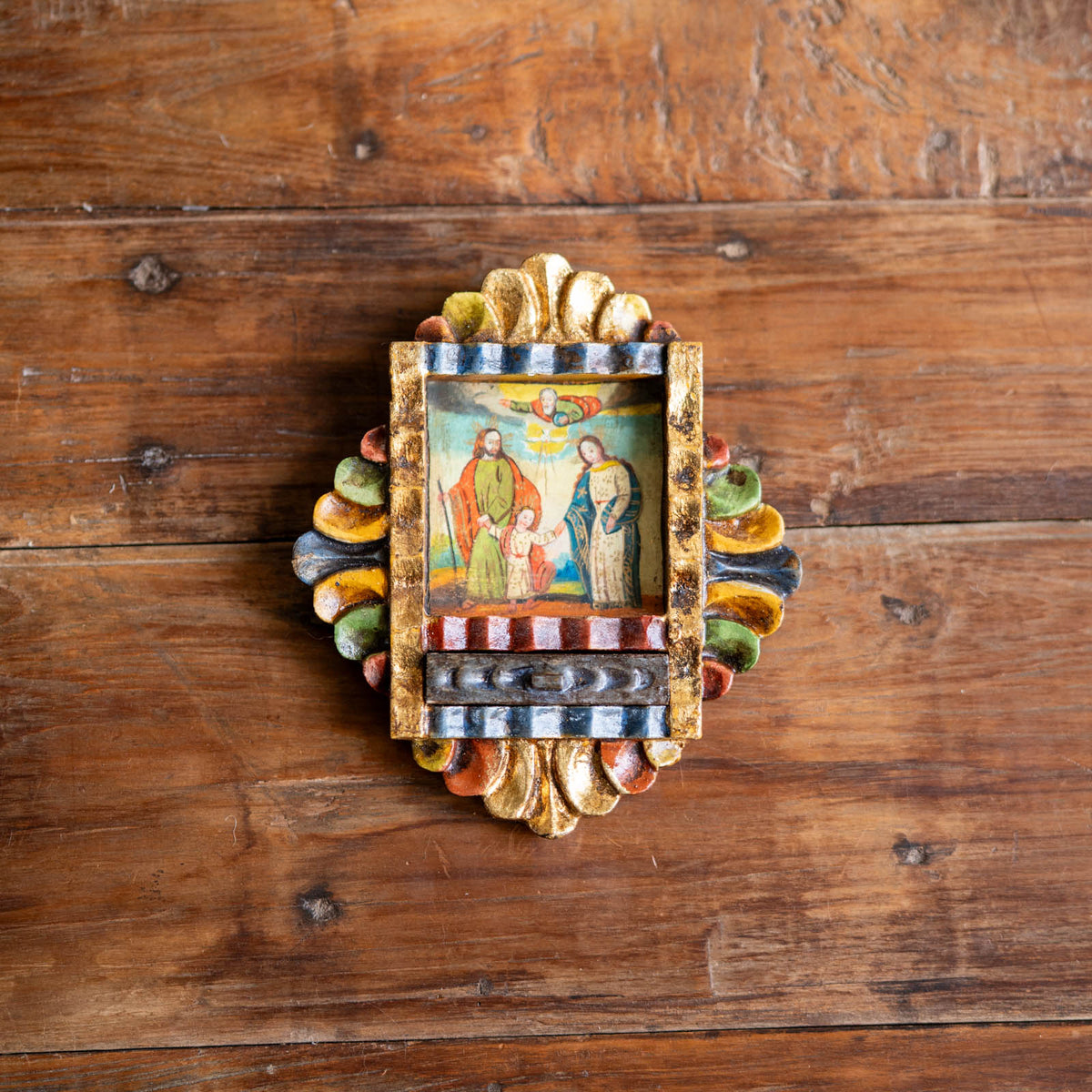 Holy Family Rare Catholic Retablo