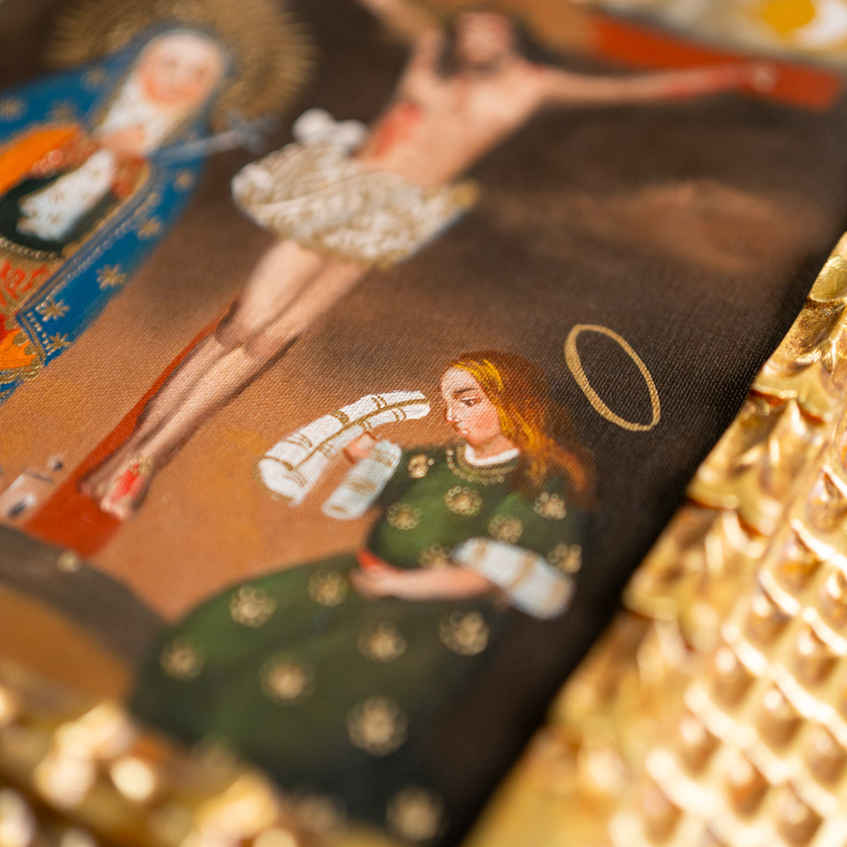 Calvary Rare Catholic Painting