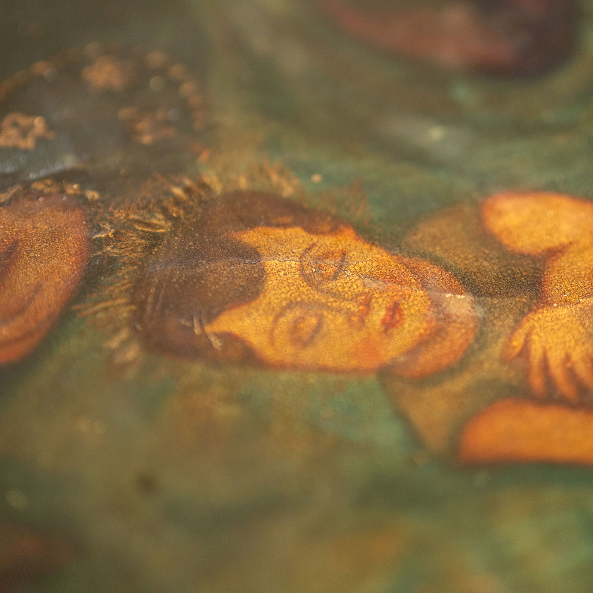 Holy Family with the Sleeping Christ Child Rare Catholic Painting