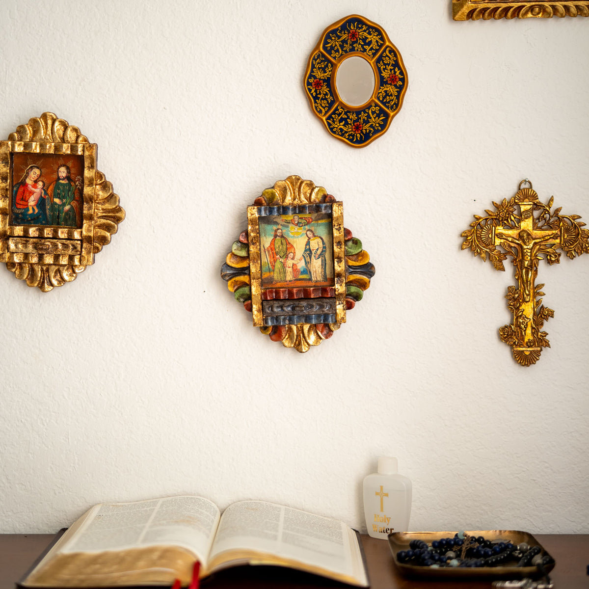 Holy Family Rare Catholic Retablo